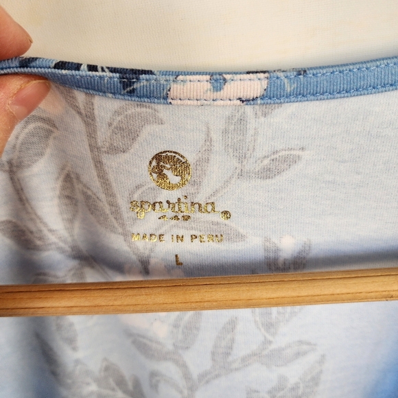 Spartina 449 Floral Blue Maxi Dress Size L - Picture 9 of 15